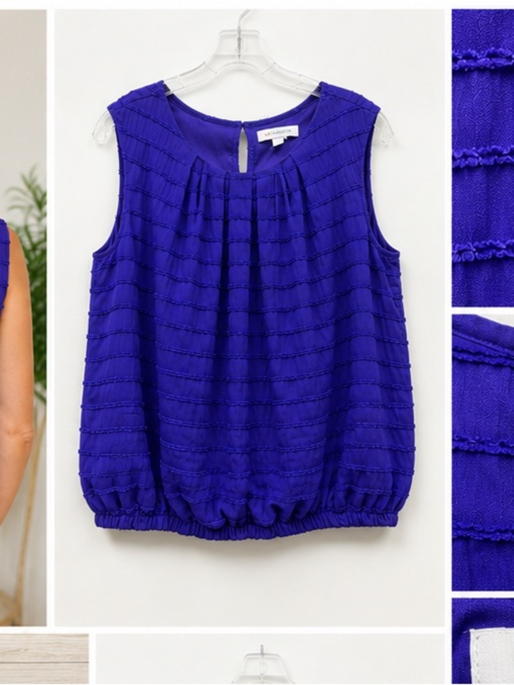 Liz Claiborne NWOT Purple Textured Sleeveless Top